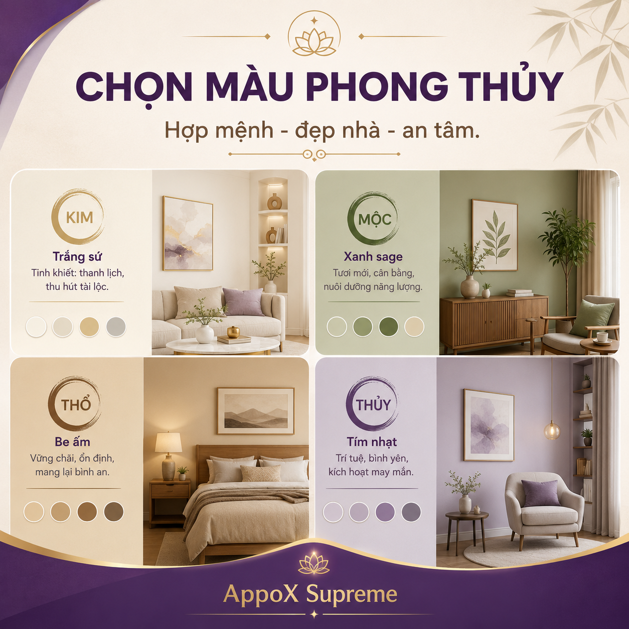 Gợi ý màu phong thủy AppoX